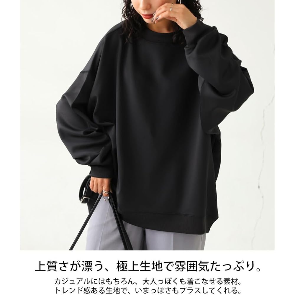 [antiqua] Pullover Sweatshirt Women's Tops Plain Long Sleeve AYA-00017