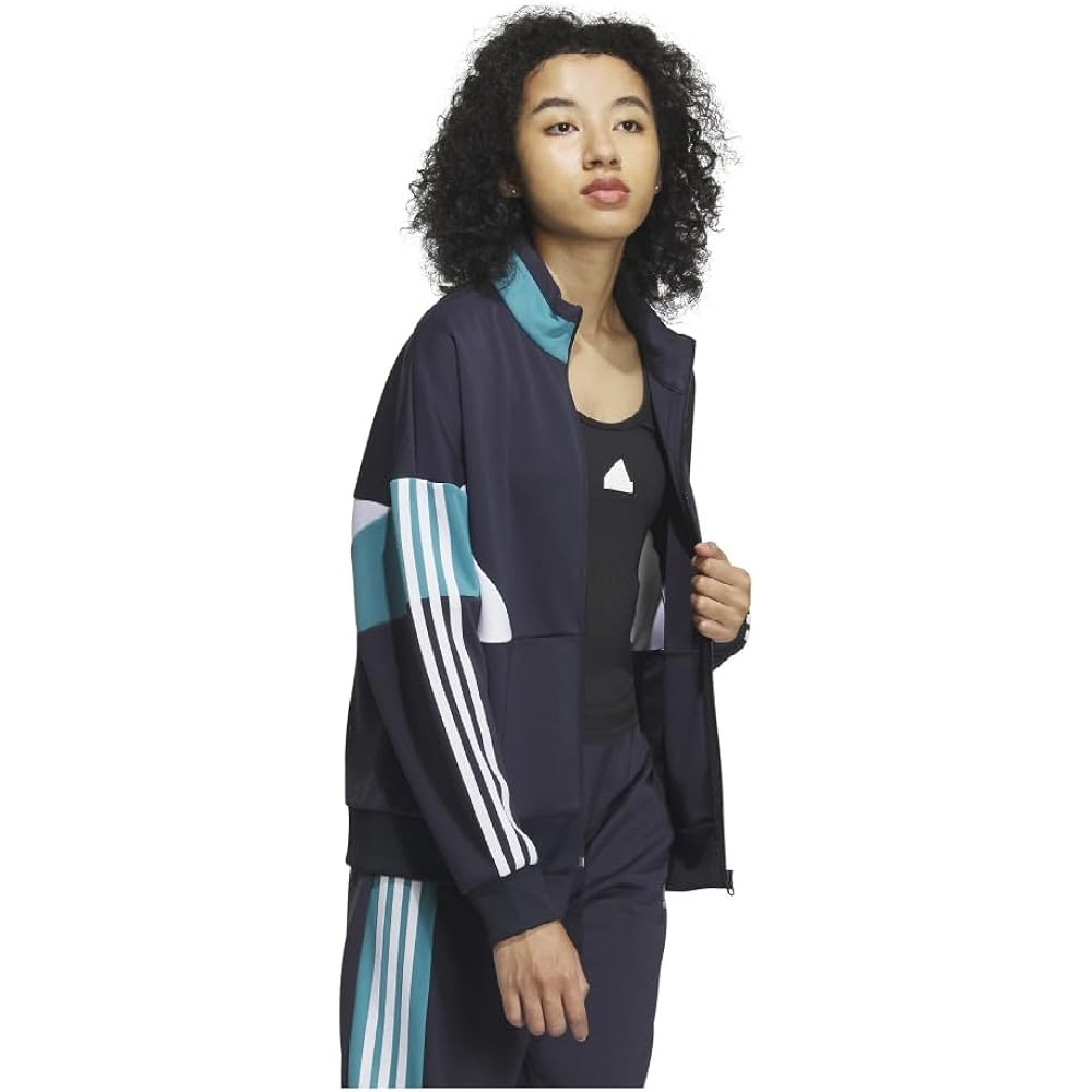 [Adidas] Jersey Top Seasonal Sportswear Loose Fit Color Block Double Knit Track Jacket JSY10 Women's