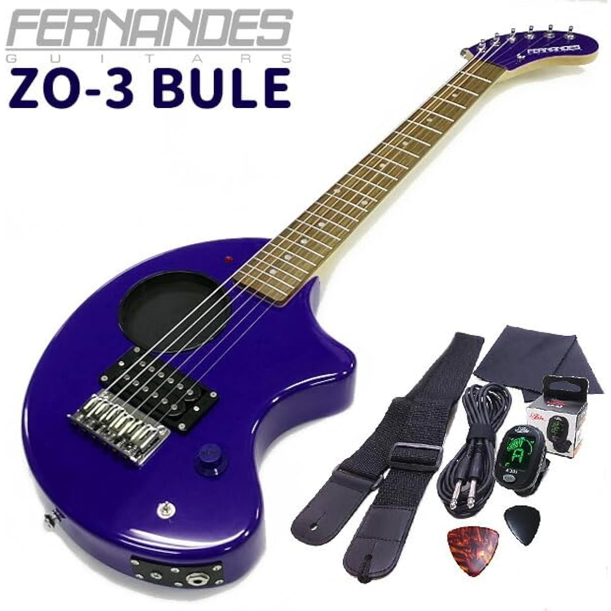 FERNANDES ZO-3 BLUE Electric guitar with built-in amplifier and accessories 7-piece set [98765]