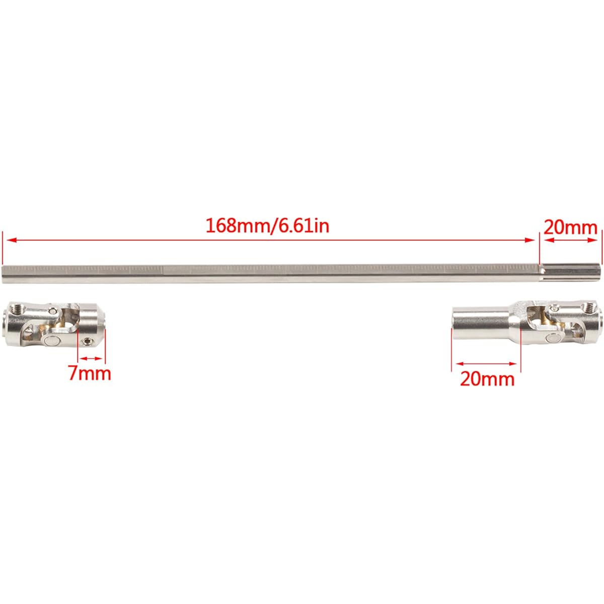 SCX10 Drive Shaft 3pcs 68-229mm Cut to Length Stainless Steel Drive Shaft for 1/10 RC Crawler LCG Rig Sporty Scaler GSPEED Capra SCX10 Pro Element DIY SCX10 (Cut to Length Drive Shaft Set Black)