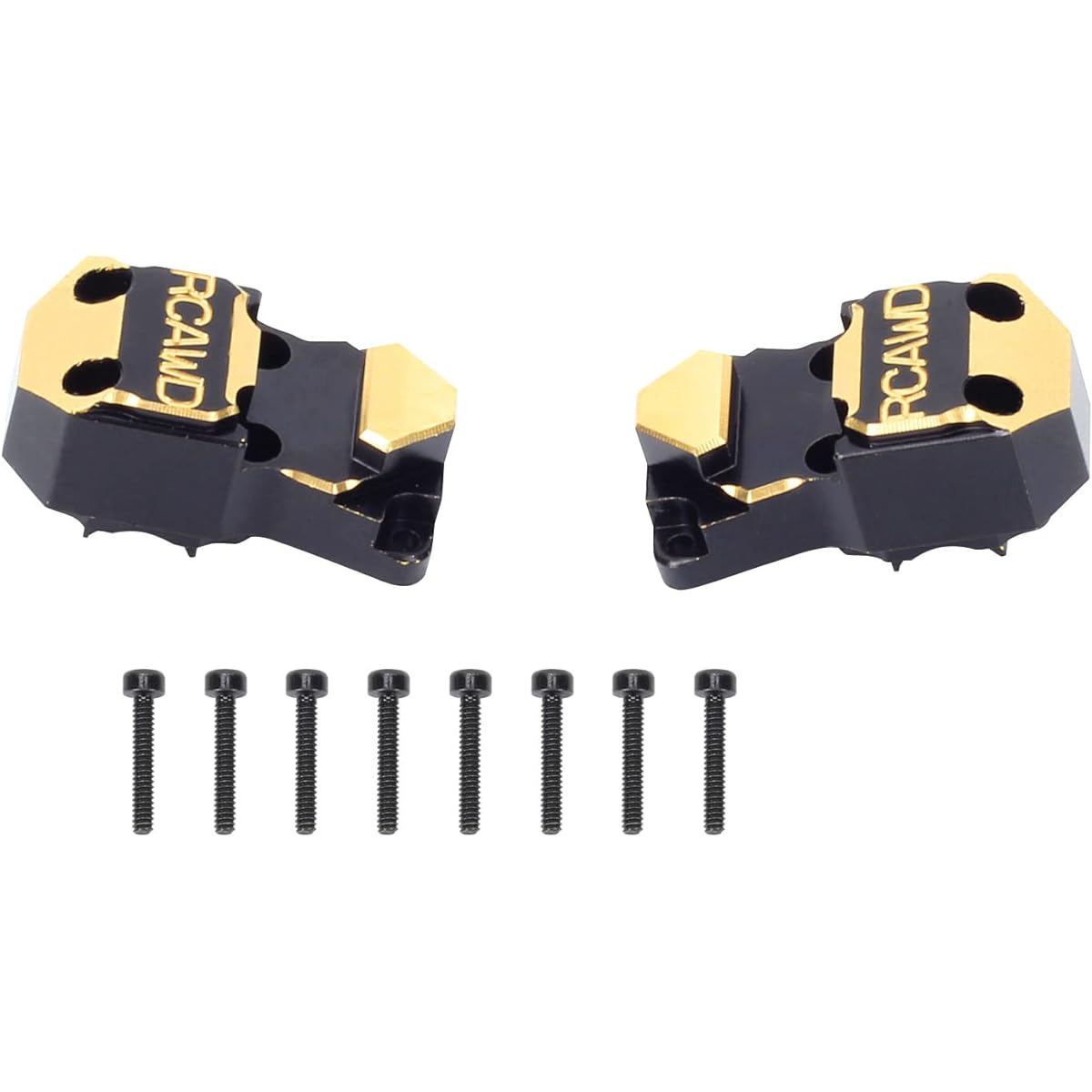RCAWD 12g Brass Axle Housing Difference Cover Third Member Housing 2pcs Axial SCX24 Upgrade Parts (Black)