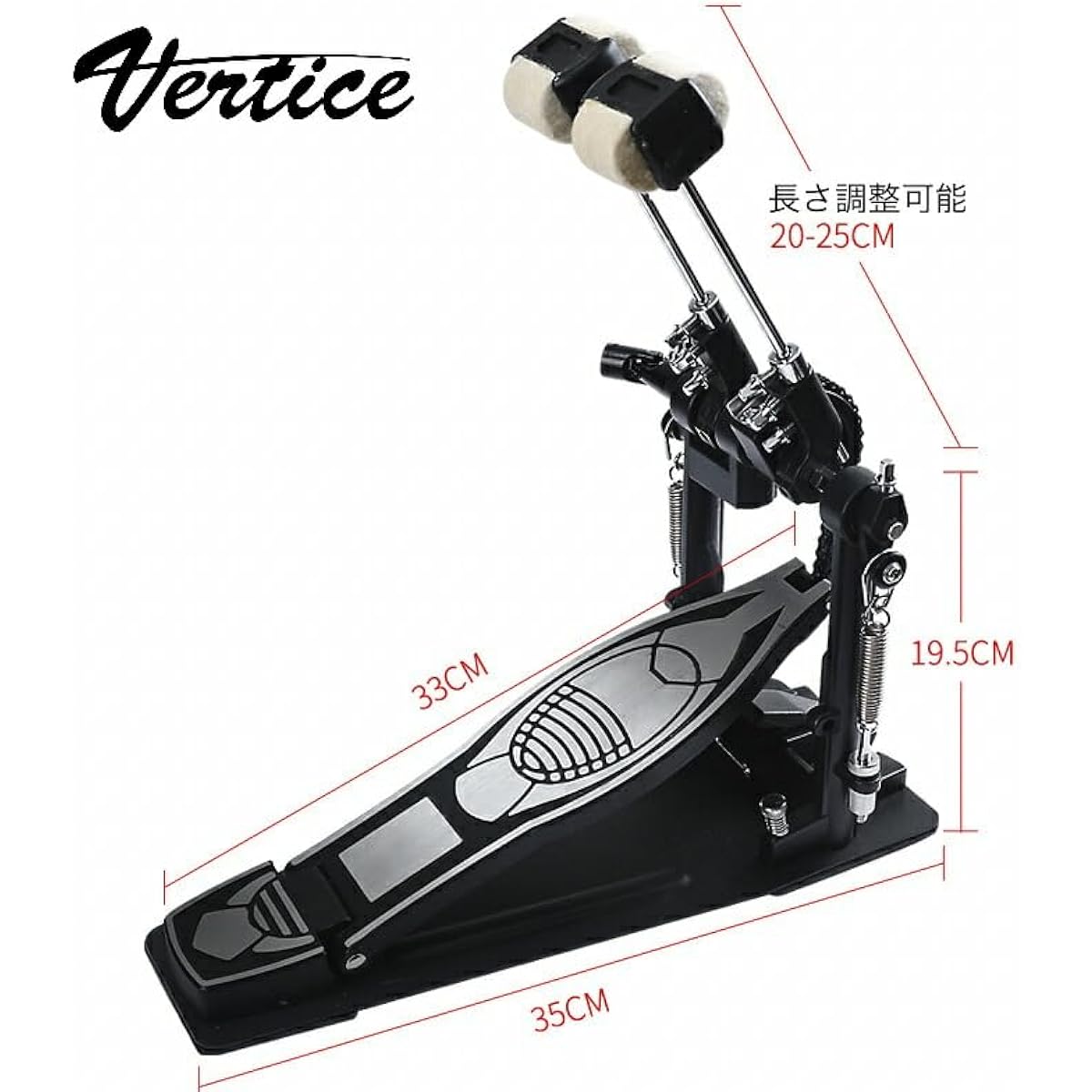 Vertice Drum Pedal Twin Pedal Kick Pedal Double Chain Drive Specification Foot Pedal VTD-SDS2 Drum Double Pedal Bass Drum Pedal