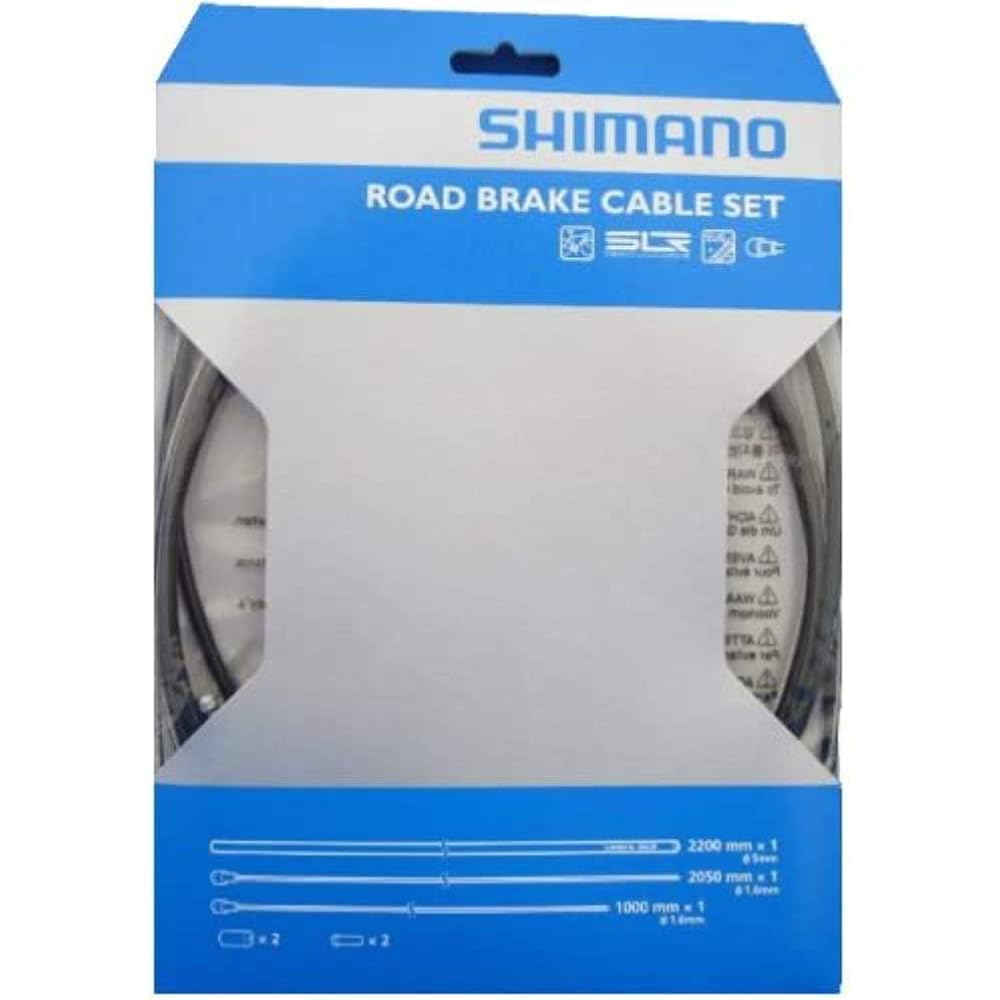 SHIMANO Road SUS Brake Cable Set Black Y80098019 & Shift Cable Set Road Steel [Y60098501] OT-SP40 Black [Set Purchase]