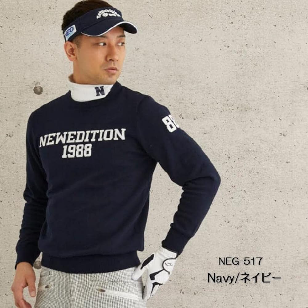 [NewEdition GOLF] Golf Sweater Men's Golf Wear Men's Logo Golf Tops Crew Neck Stretch Men's NEG-517