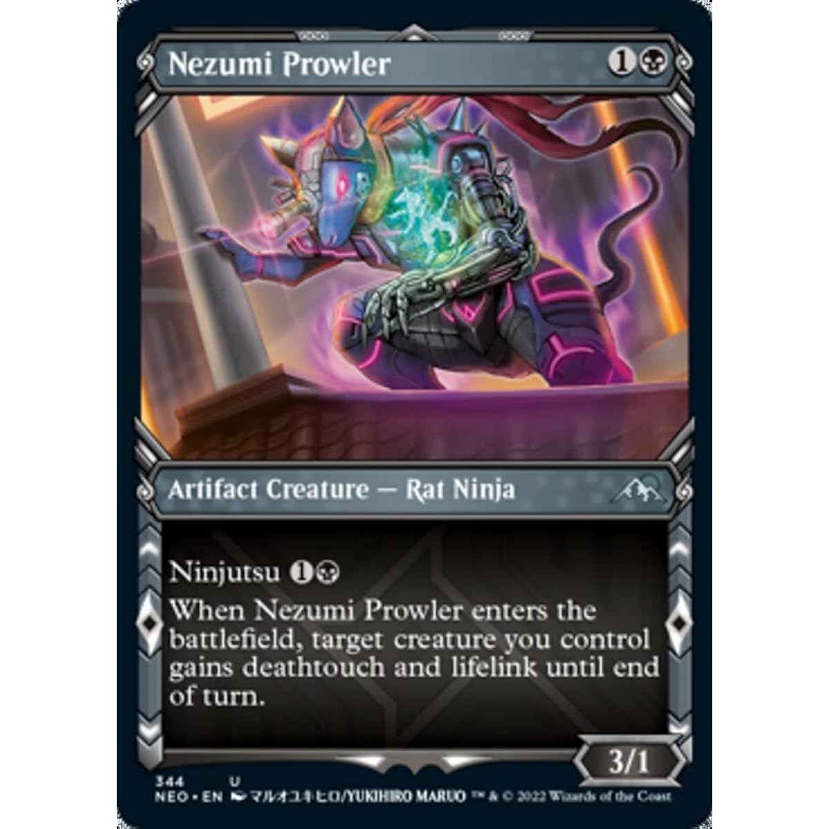 Magic: The Gathering Mouse Prowler (344) Showcase Foil Kamikawa: Neon Dynasty