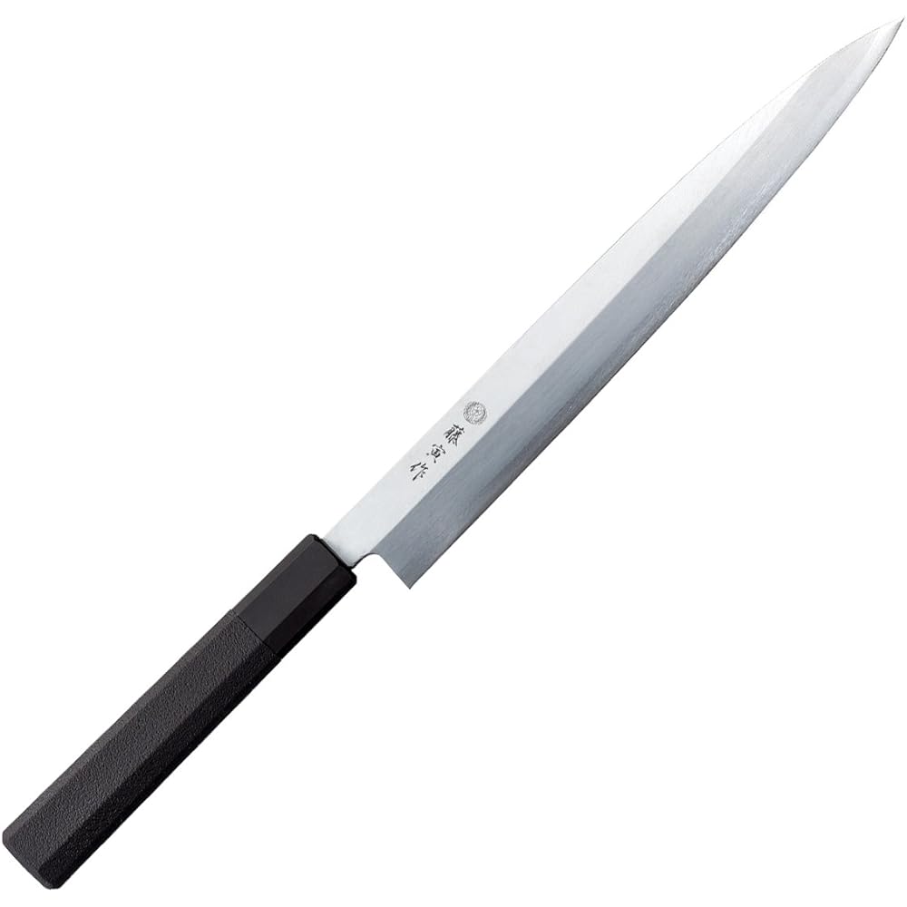 Made by Fujitora Yanagiba 210mm Made in Japan Molybdenum Vanadium Steel Single Edge Kansai Style Sashimi Knife Octagonal Handle MV Molybdenum Vanadium Steel 2 Layer Composite Elastomer Handle FUD-1110