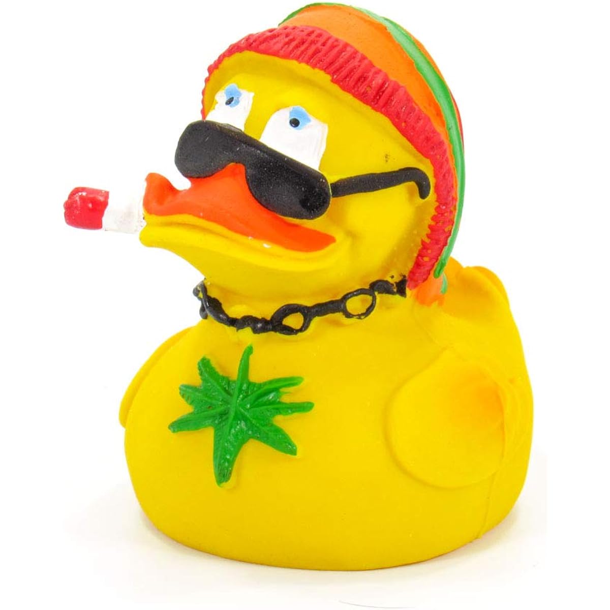 Lanco Rasta Hemp Rubber Duck Bath Toy | Natural, Organic, Eco-Friendly, Squeaker | Collectible | 3.5 Inch | Imported from Barcelona, Spain