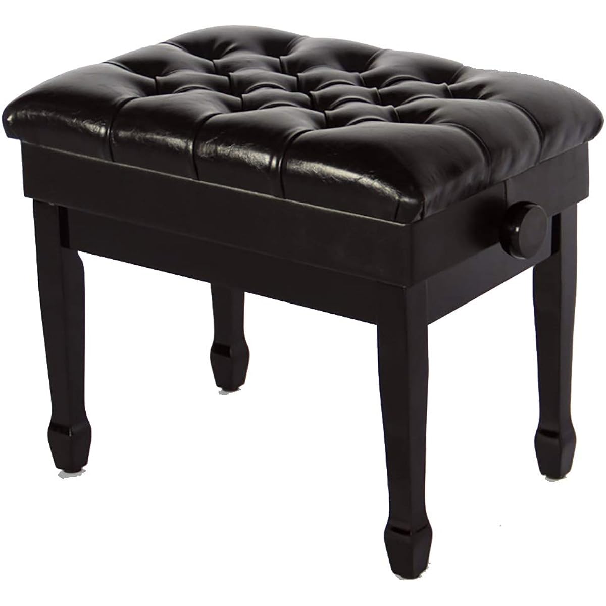 Comfortable and textured Single double piano stool solid wood children's piano stool can be raised and lowered to the bookshelf Elegant piano stool (Color: Black2, Size: 58x39x46cm)