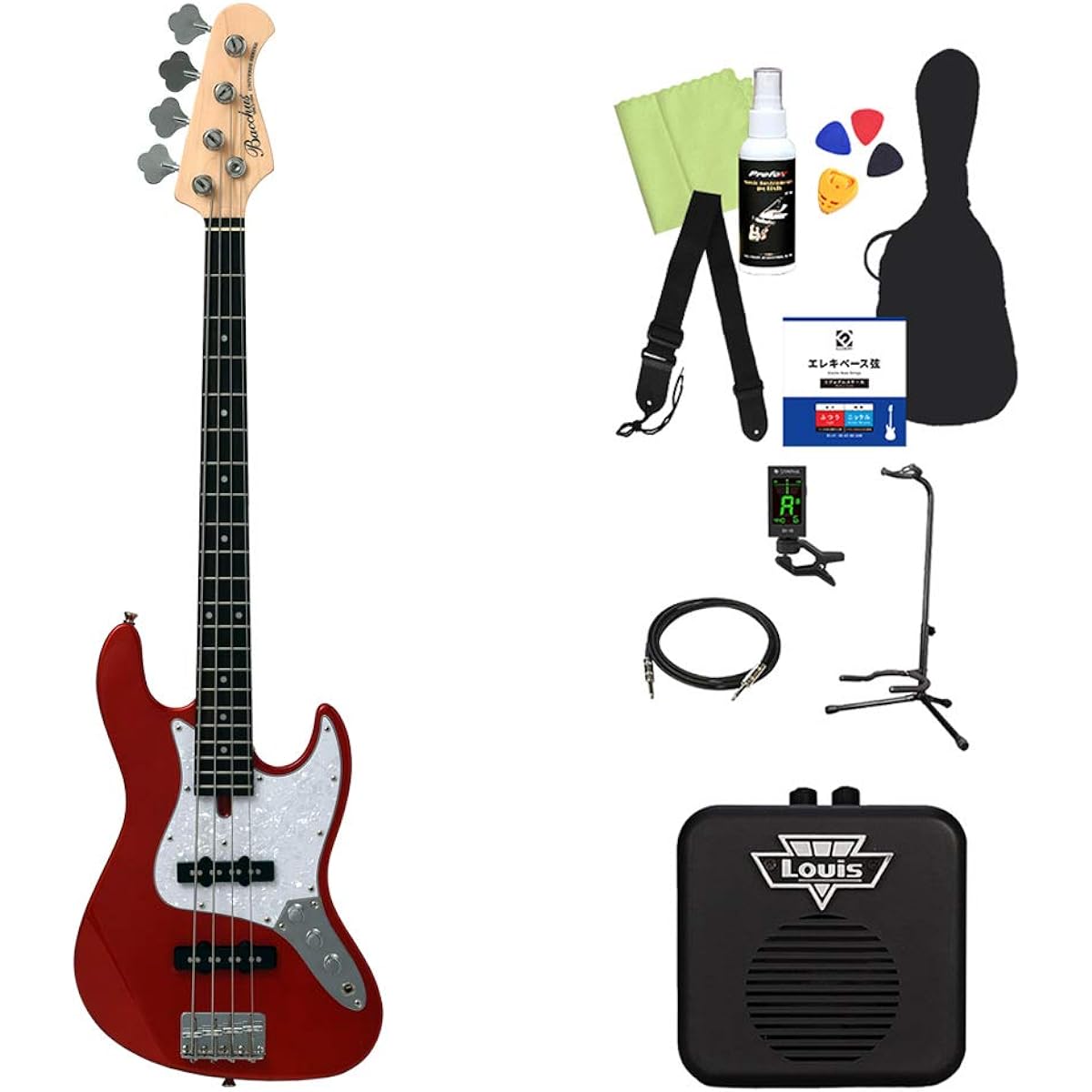 Bacchus WJB-Mini CAR Bass Beginner 12-piece Set [Mini Amplifier Included] Jazz Bass Type Mini Size Bacchus