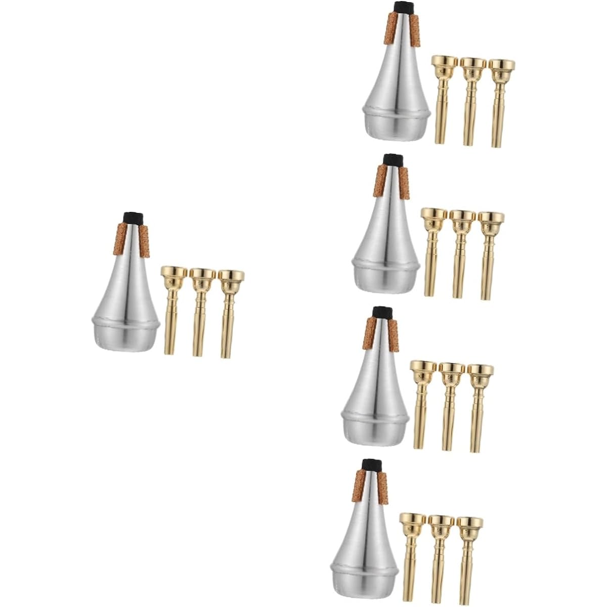 Vaguelly 5 Set Trumpet Mute Trumpet Part Trumpet Mouthpiece Copper Musical Instrument 7c Small