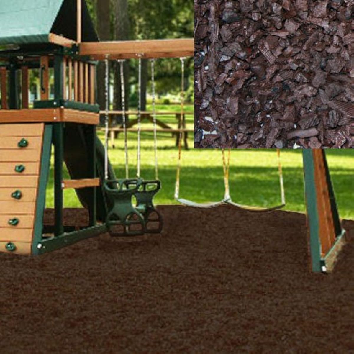 Swing Set Playground Rubber Mulch 75 Cu.Ft. Pallet-Chocolate Brown by KIDWISE