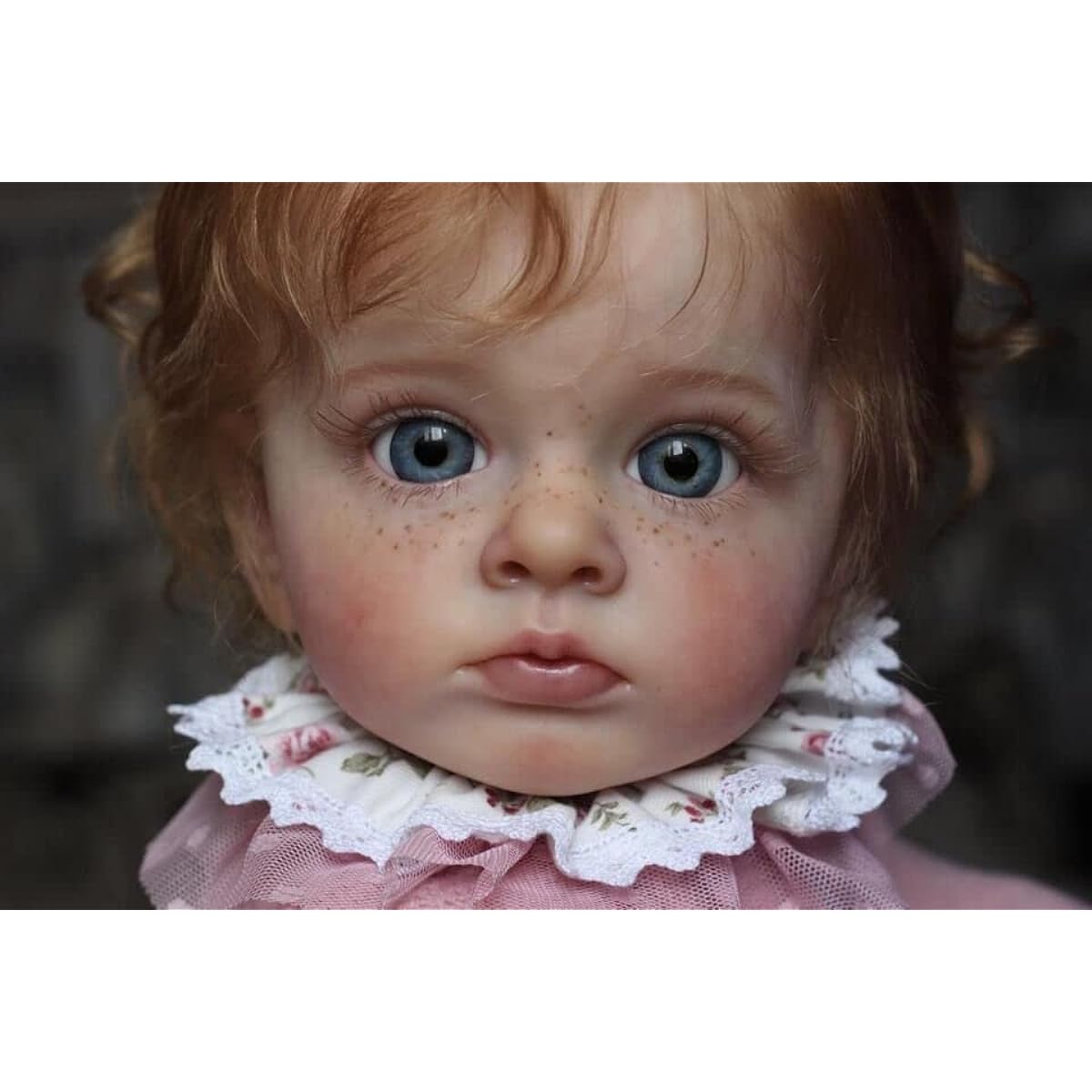 RXDOLL 23" Real Life Reborn Toddler Baby Doll Girl Silicone Realistic Vivid Toddler Reborn Doll Reborn Doll Blue Eyes for Collection Kids Gift (Plush Toy Not Included)
