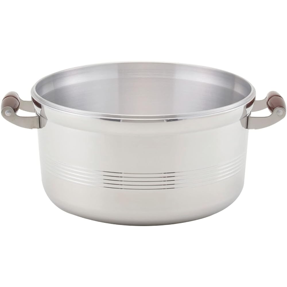 Hokuriku Alumi DX Chosei Steamer Pot 30cm 10L Made in Japan Silver
