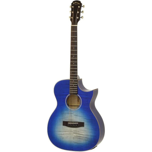 ARIA AF-107CE FMBL Blue Acoustic Guitar Electric Acoustic Aria Dreadnought Flame Maple Blue Outlet