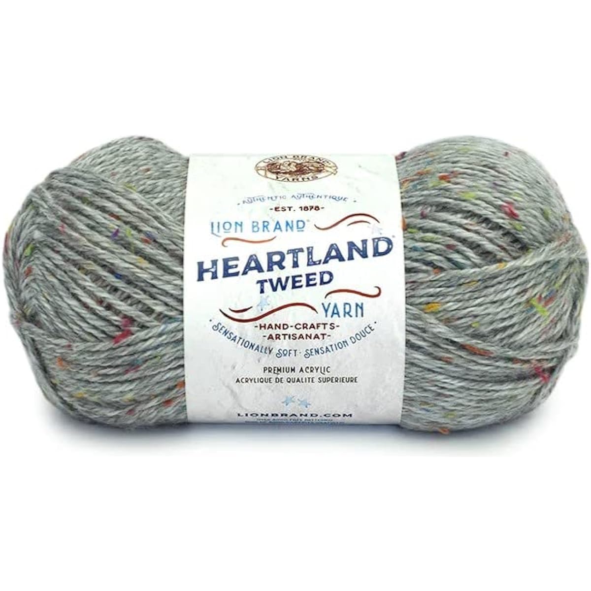 Lion Brand Yarn - Heartland - 6 Skeins Assortment with Needle Gauge (Salt & Pepper)