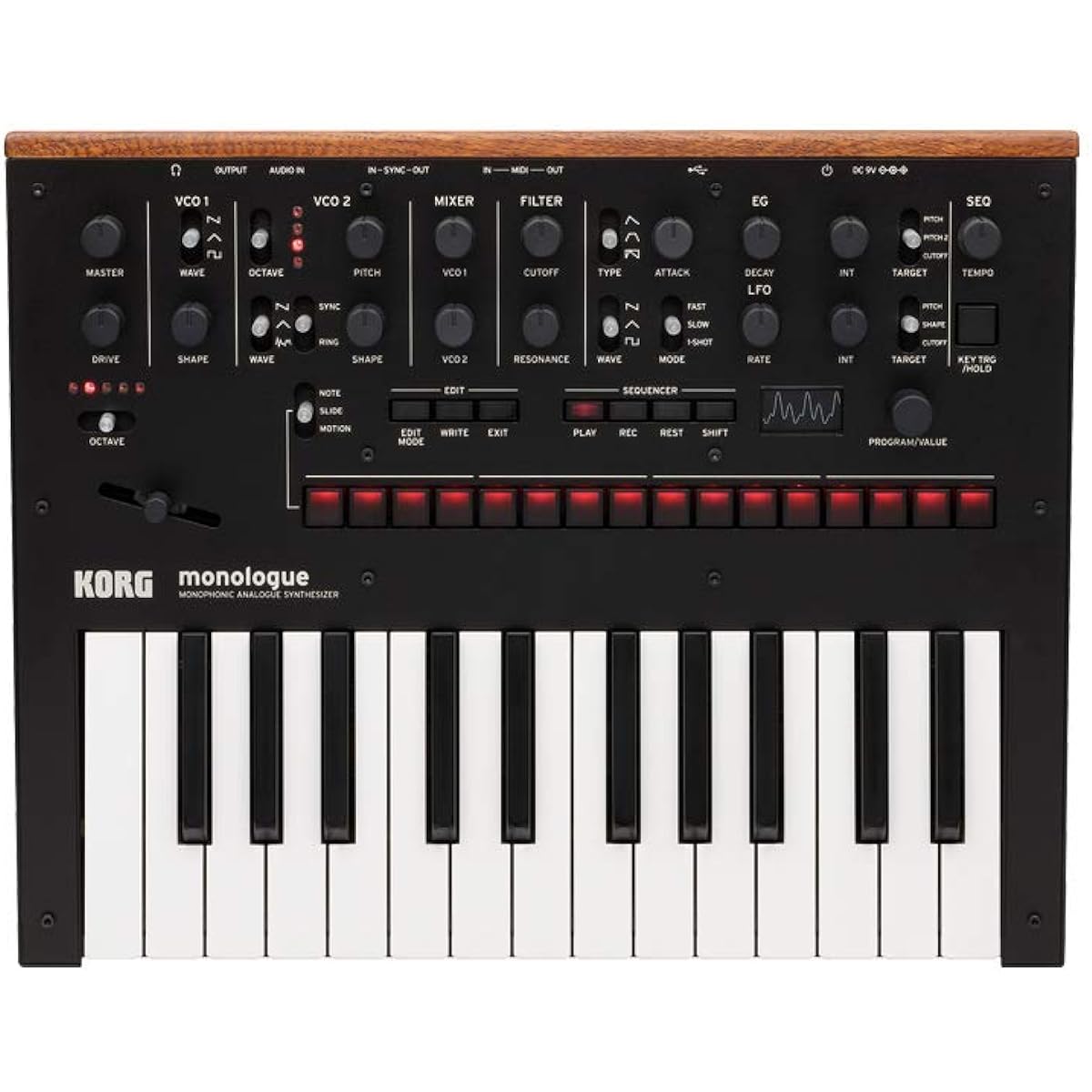 KORG - Monophonic Analog Synthesizer monologue-BK Black + Genuine Soft Case MP-MONOLOGUE-BK Set
