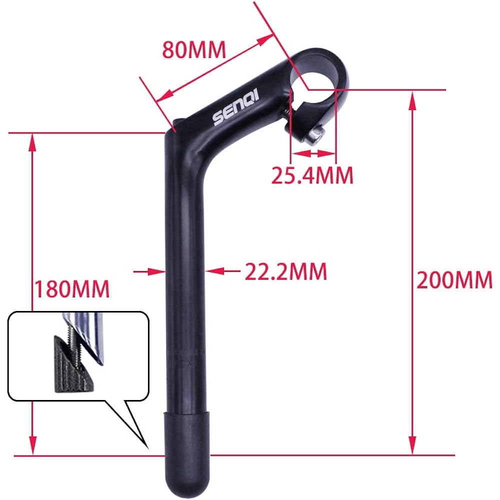 SENQI Bicycle Stem Quill Stem Clamp Diameter 25.4 Column Diameter 22.2mm BSB040