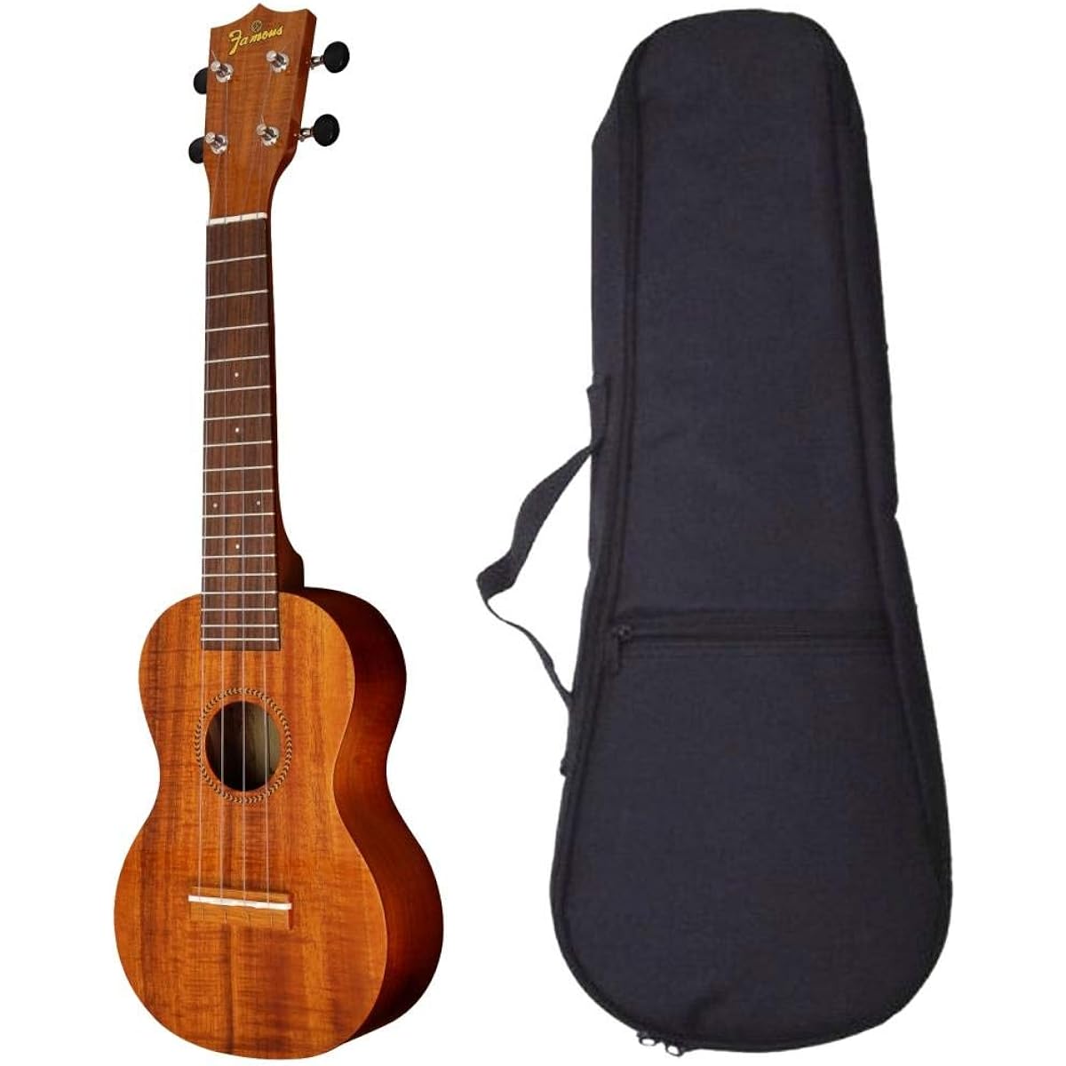 [With cushioned bag] Famous FS-8LN Famous domestic standard ukulele introductory set