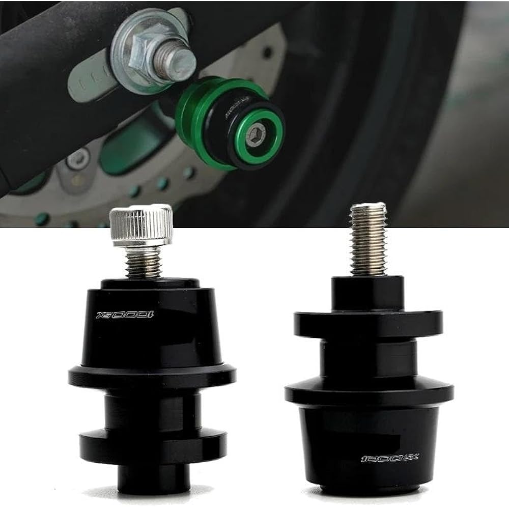 Motorcycle Bobbin Slider Stand Motorcycle CNC Aluminum 8mm Swing Arm Spool Slider Stand Screw For NINJA 1000 SX NINJA 1000SX 2020 2021 Ninja1000sx (Color: Gold)