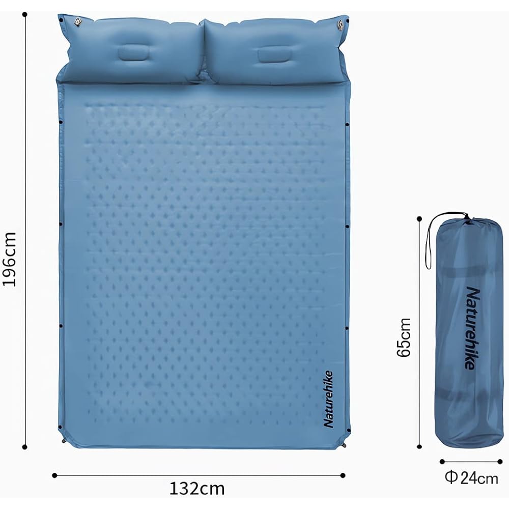 Naturehike Outdoor Mat, Self-Inflating Air Mat, Camping Mat, High Resilience, Foam Structure, Can Connect Multiple Hardnesses, 190T Polyester Composite PVC Fabric, Waterproof