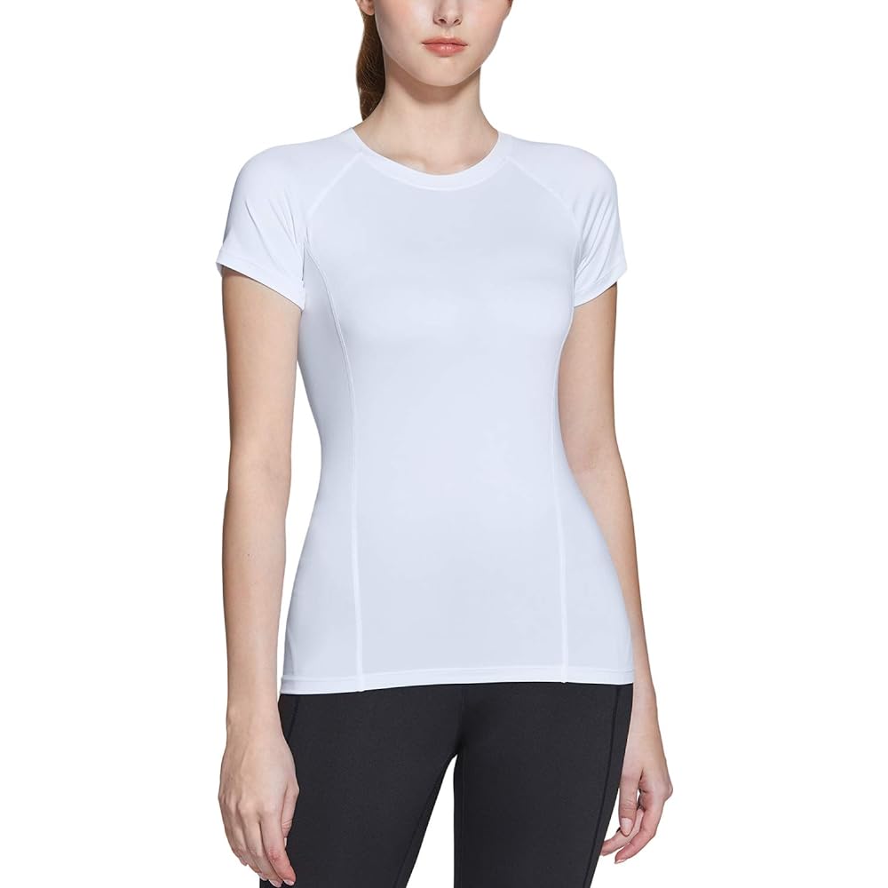 [ATHLIO] Sports Inner Shirt, Women's, Short Sleeve [Sweat Absorbent, Quick Drying, UV Protection] Compression Wear, Running Wear, Training Wear, Yoga Wear