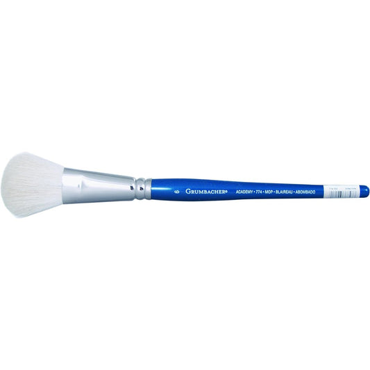 Grumbacher Academy Watercolor Round Mop Brush, White Nylon Bristles, 1-1/2" Size (774.150)