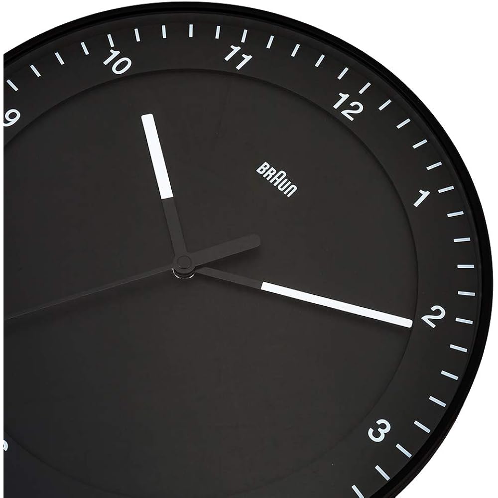 [Brown] BRAUN Clock Wall Clock BC17B Black Black Classic Large Analogue Wall Clock Wall Clock Analog Brand Interior [Parallel Import]