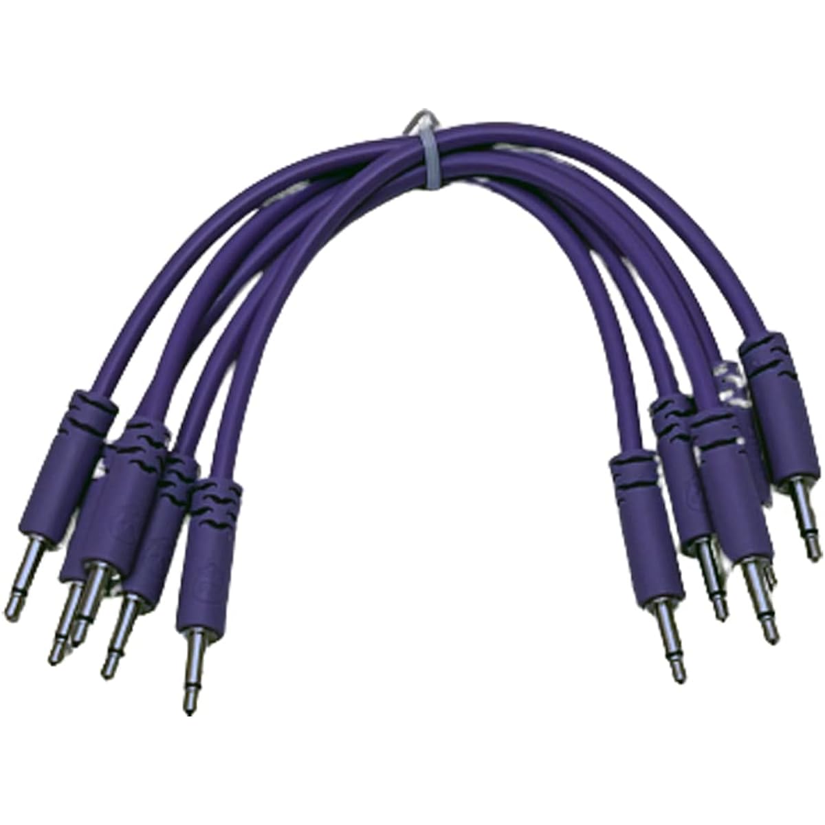 Starving Students Music Supplies Luigis Modular Supplies Spaghetti Eurorack Patch Cables - 5 Purple Cables, 6 Pieces (15cm)