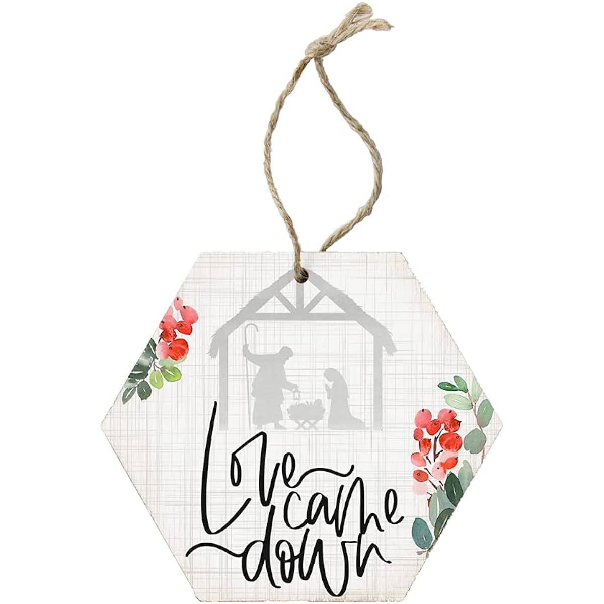 Simply Said, INC. Love Came Down (Nativity Scene) -4.5 x 6.9 inch Rustic Wood Christmas Tree Ornament ORH1301