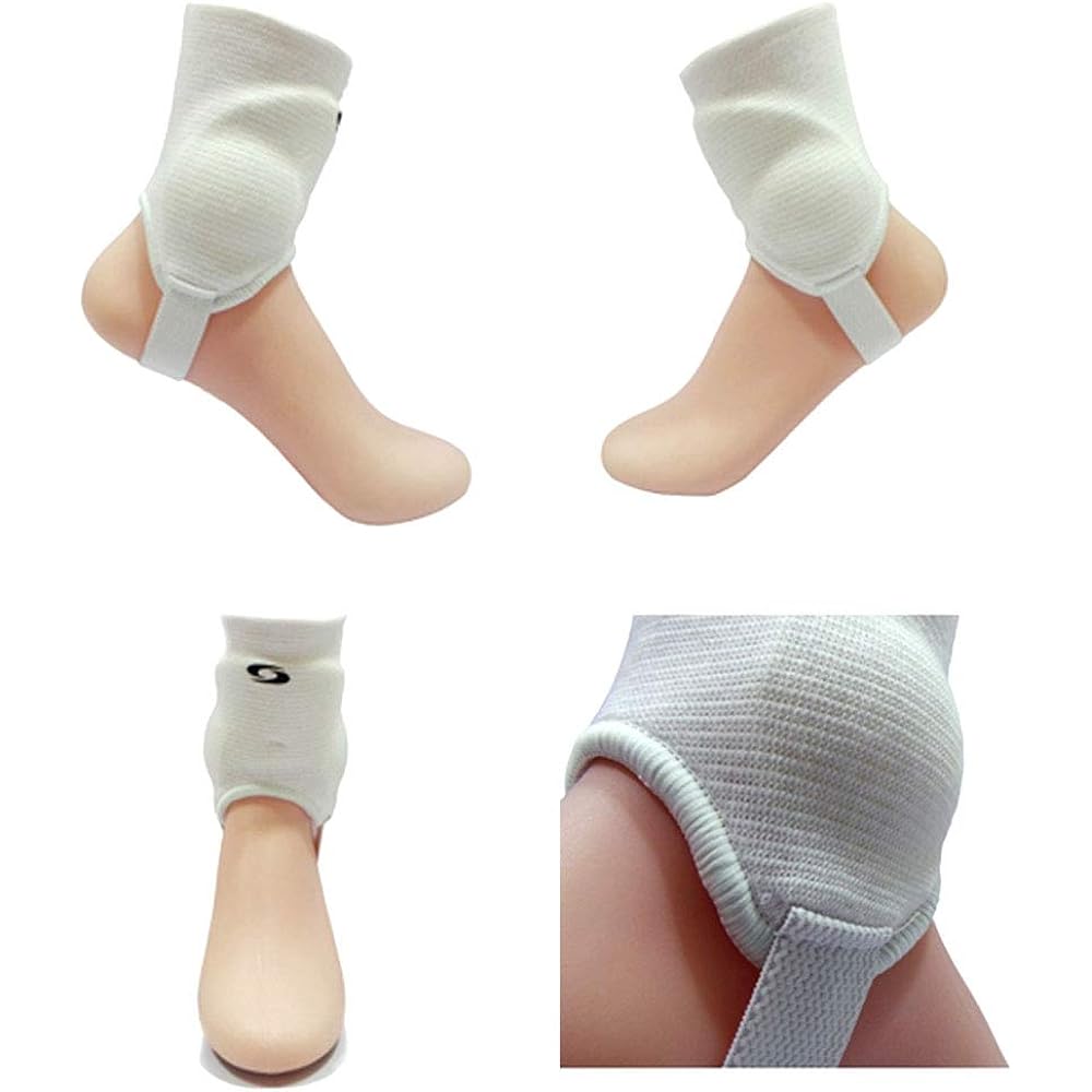 Ankle Guards (1 Pair Shield Protector Double Sided Pads for Soccer Football (White)