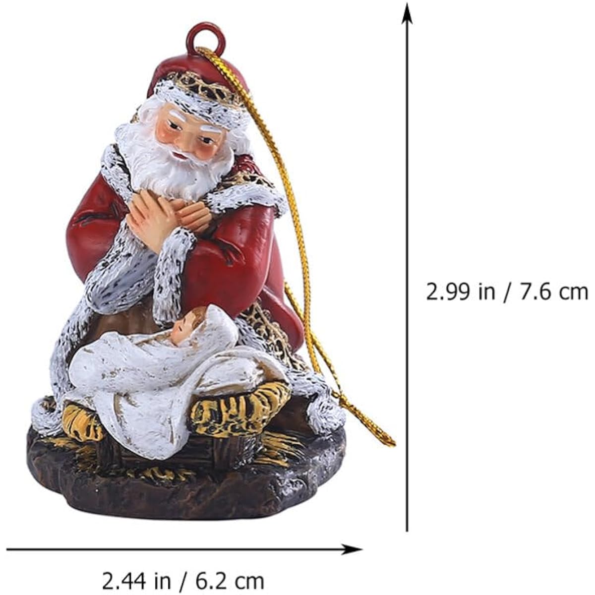 Santa Pendant Doll Baby Jewelry Santa Statue Christmas Hanging Decoration Santa Claus Baby Jesus Figure Christmas Style Pendant Christmas Hanging Decoration Christmas Tree Pendant Resin Charm