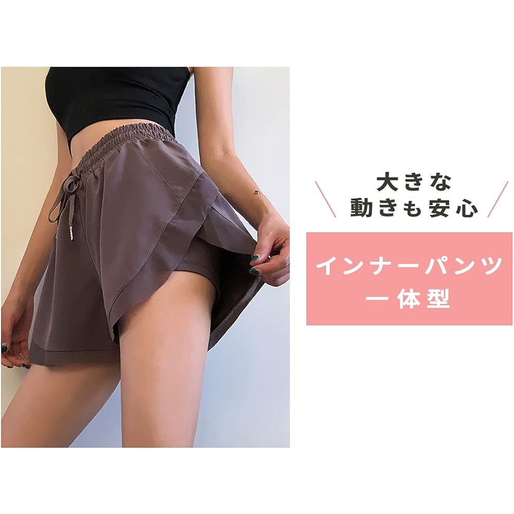 [VeroMan] Women's Sports Shorts, Large Size, Inner Included, Stylish, Yoga, Running ppi-pag1