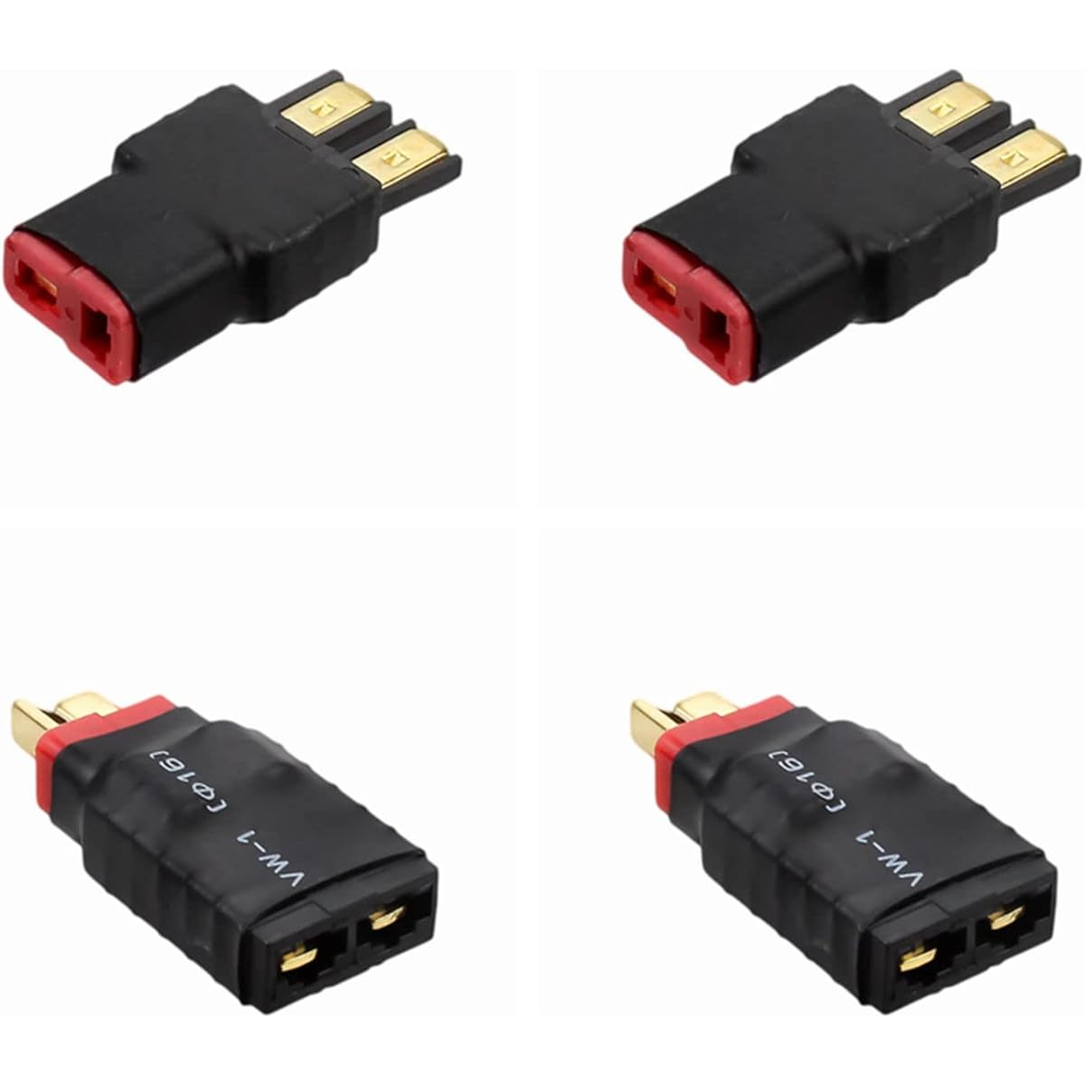 4 Pieces Male Dean T Plug to TRX Style Male Female RC Battery Charger Connector Adapter