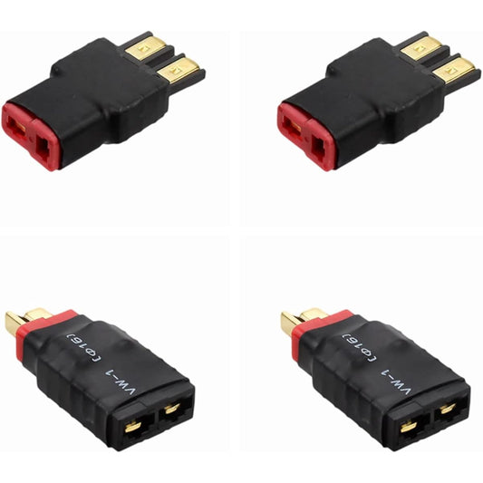 4 Pieces Male Dean T Plug to TRX Style Male Female RC Battery Charger Connector Adapter
