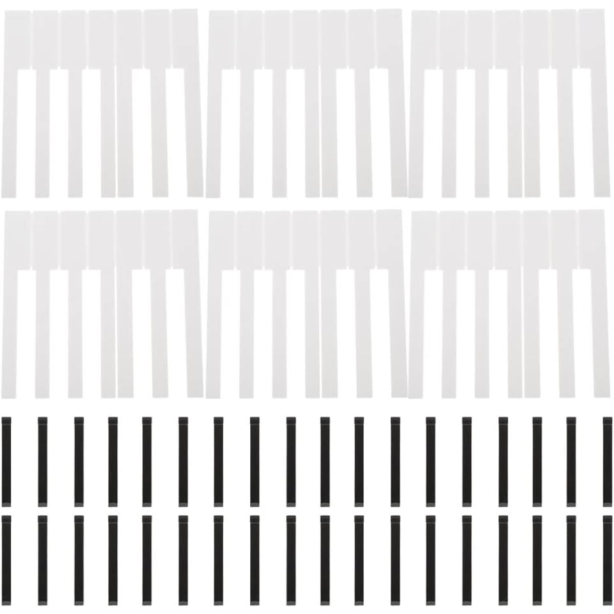 ARTIBETTER Piano Key Top Piano Key Replacement Complete Set Black and White Piano Keys 88 Pieces