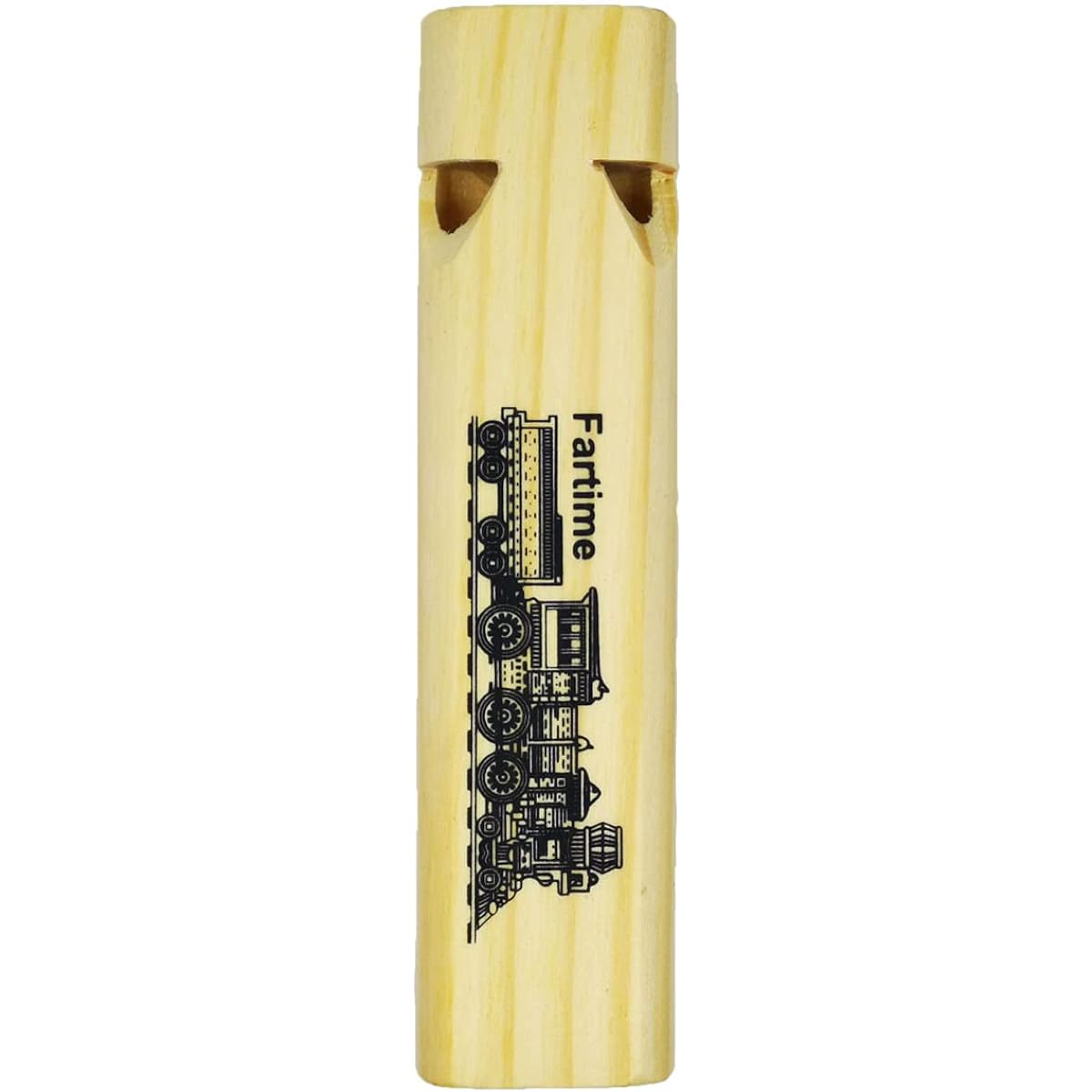 Fartime Wooden Train Whistle 2 Tone 5.75" Length Kids Wooden Train Whistle for Christmas Gifts, Train Party Favors, Noise Makers, Themed Birthday Decorations and More