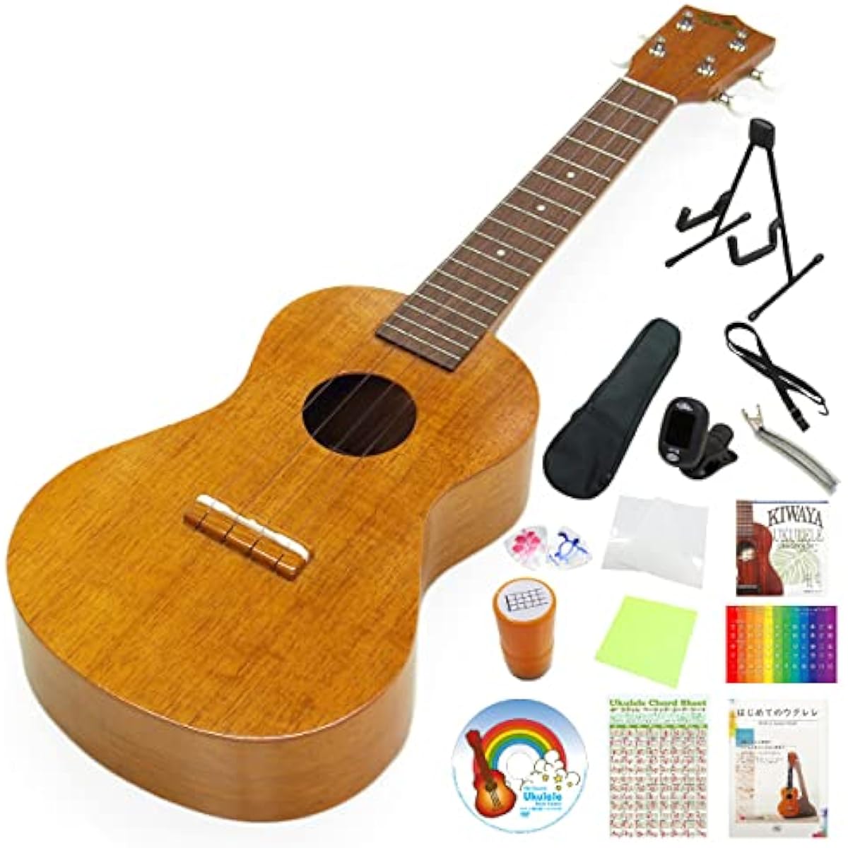 Famous Concert Ukulele FC-5G Hawaiian Koa Body High-grade 15-piece set with stand [Made in Japan] [Gorgeous Koa sound] [Suitable for solo play] (u)
