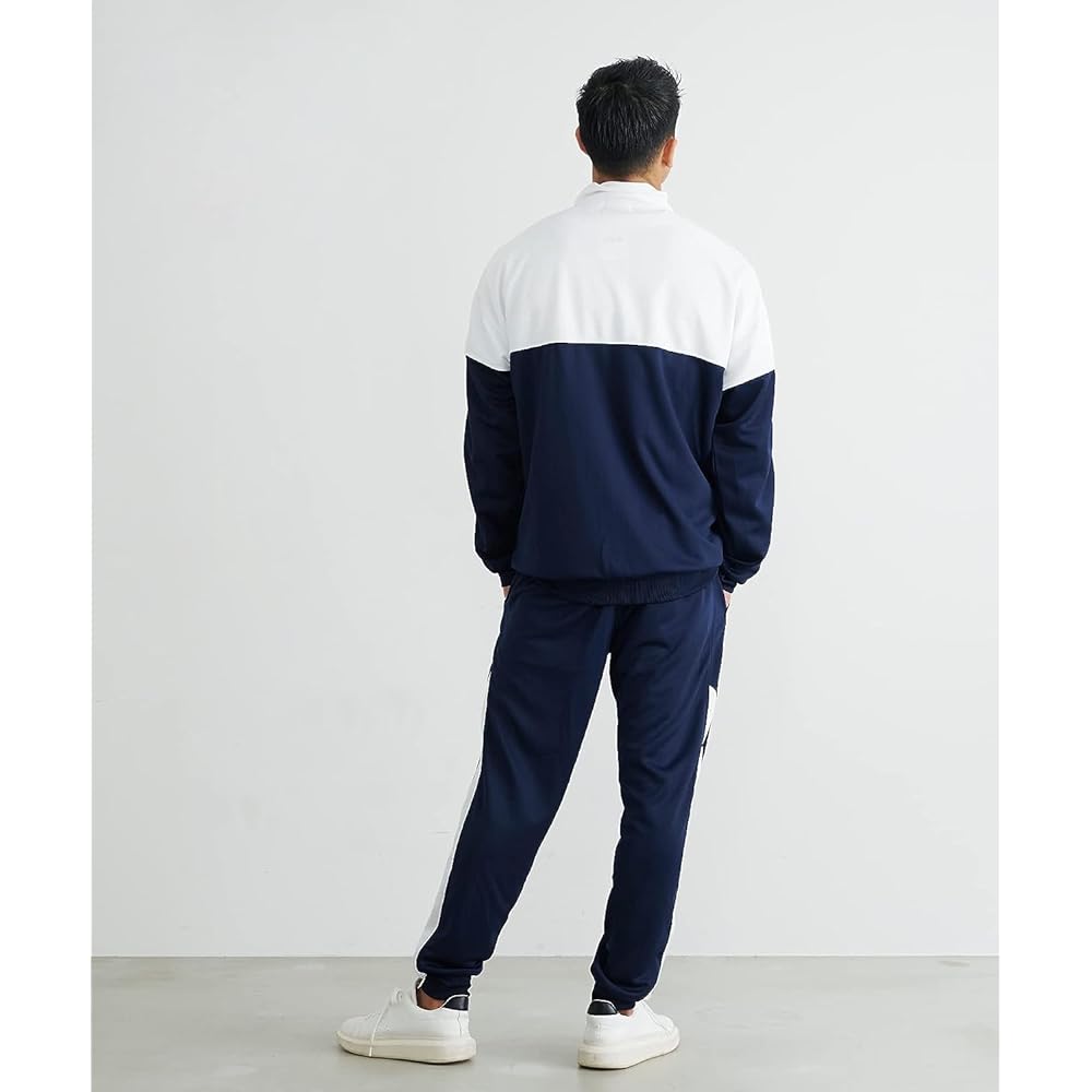 [Fila] Jersey Top and Bottom Set, Running Wear, Plain Track Jacket, Jogger Pants, Color Switching, Big Silhouette, Long Sleeve, Fitness Training Wear, Large Size