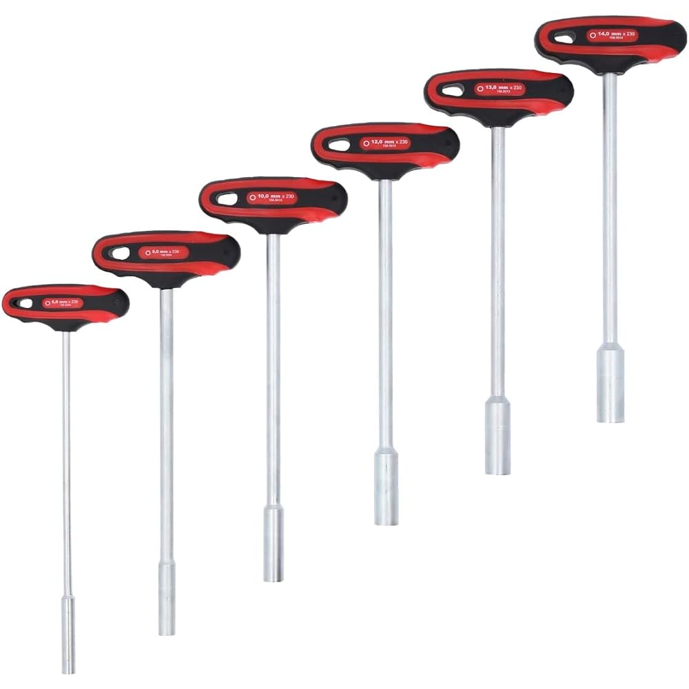 KS TOOLS CHROMEplus T-handle socket key set, 6 pcs, 6-14mm CHROMEplus T-handle socket key set 6 pcs 6-14mm 158.5000