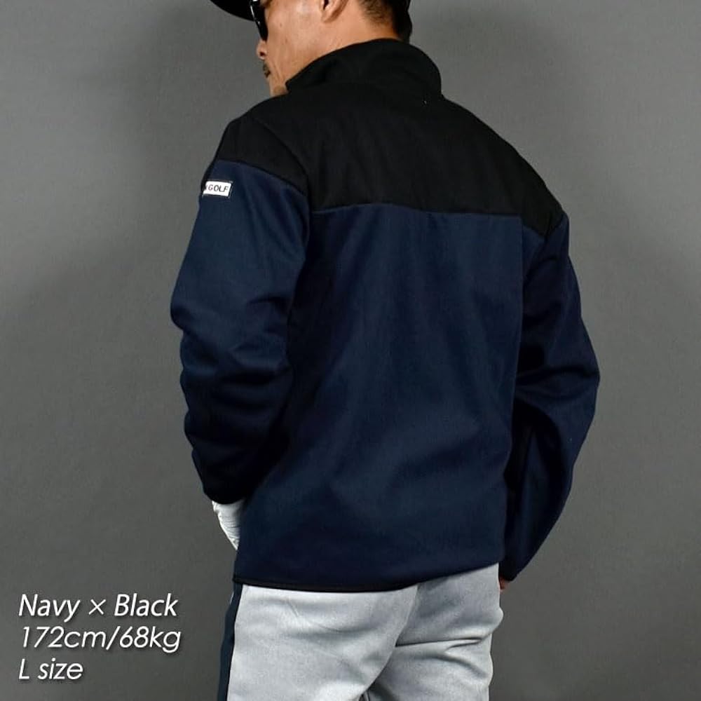 COMON GOLF Golf Wear, Men's Blouson, Full Zip, Large Size, Fleece Lining, Windproof, Cold Protection, 3 Layer Structure, With Pockets, Stylish, Popular, Fall/Winter, Spring, Fall, Winter CG-JK024