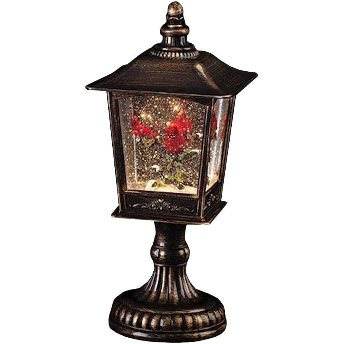 Roman 133518 LED Swirl Black Lantern 12" Tall