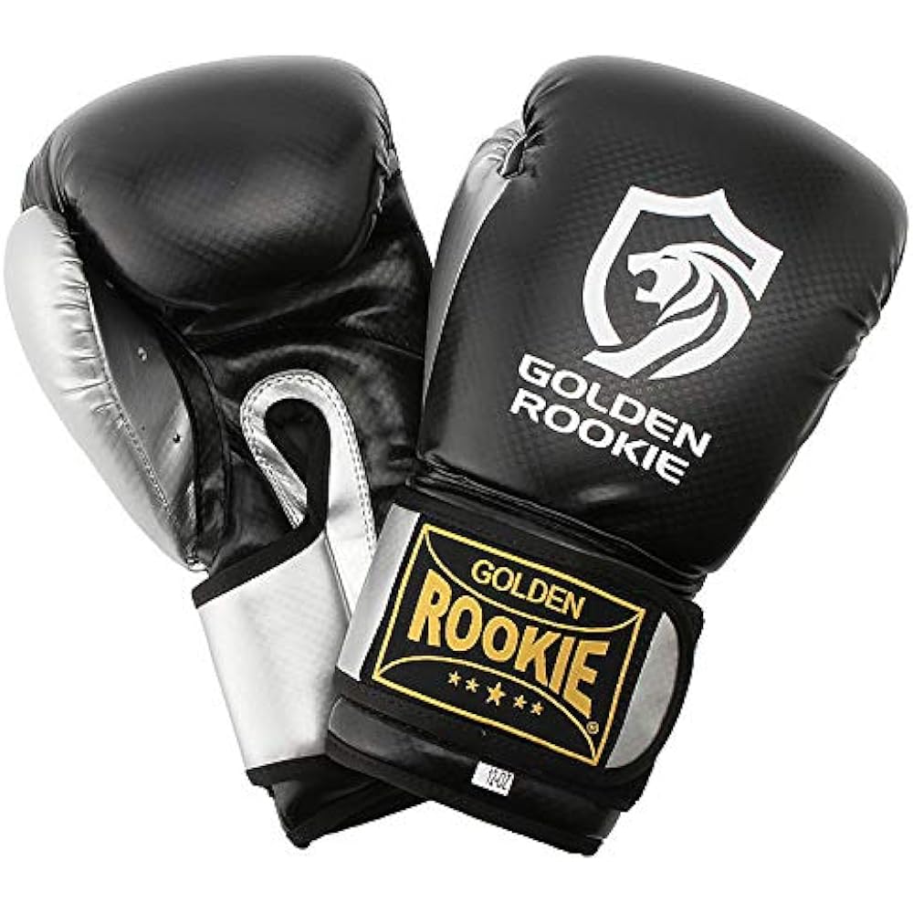 Golden Rookie Boxing Gloves Eurofighter (10oz, Black x Silver)