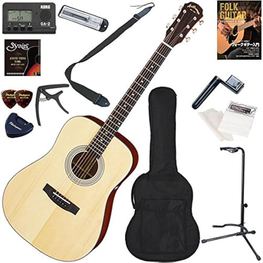 ARIA Acoustic Guitar Beginner Set Easy 13 Piece Set AD-211/NT (Natural)
