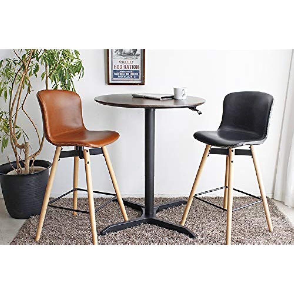 Touma Counter Table Brown Width 80 x Depth 80 x Height 65.5-103.5cm Marnie Elevating Type