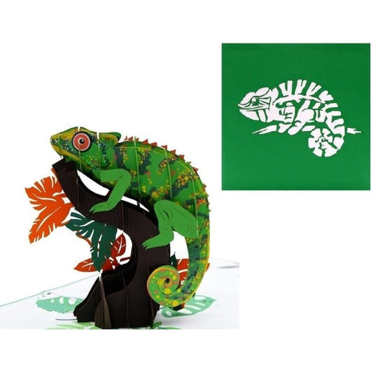 3D Chameleon Pop Up Card 3D Chameleon Card Birthday Animal Pop Up Card Nature Card Father's Day Card 3D Card Dad Son Nephew Grandson A18