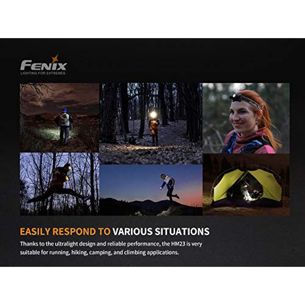 FENIX Light Black 7cm Headlamp Neutral White LED Brightness Maximum 240 Lumens HM23