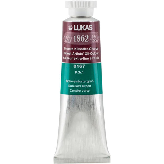 LUKAS 1862 Artist Oil Painting Master Quality German Made Oil-Based Art Paint 37ml Single Tube [Emerald Green]