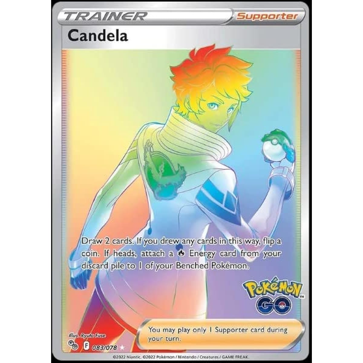 Candela 083/078 - Pokemon Go - Full Art - Secret Rare Card - Rainbow