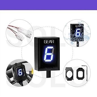 Speed Display Meter Yamaha Motorcycle Gear Indicator XJR 1300 FJR 1300 FZ8 R1 FZ16 Fz1 MT03 R6 Xj6 ECU Plug Mount 1-6 Level Speed Gear Display