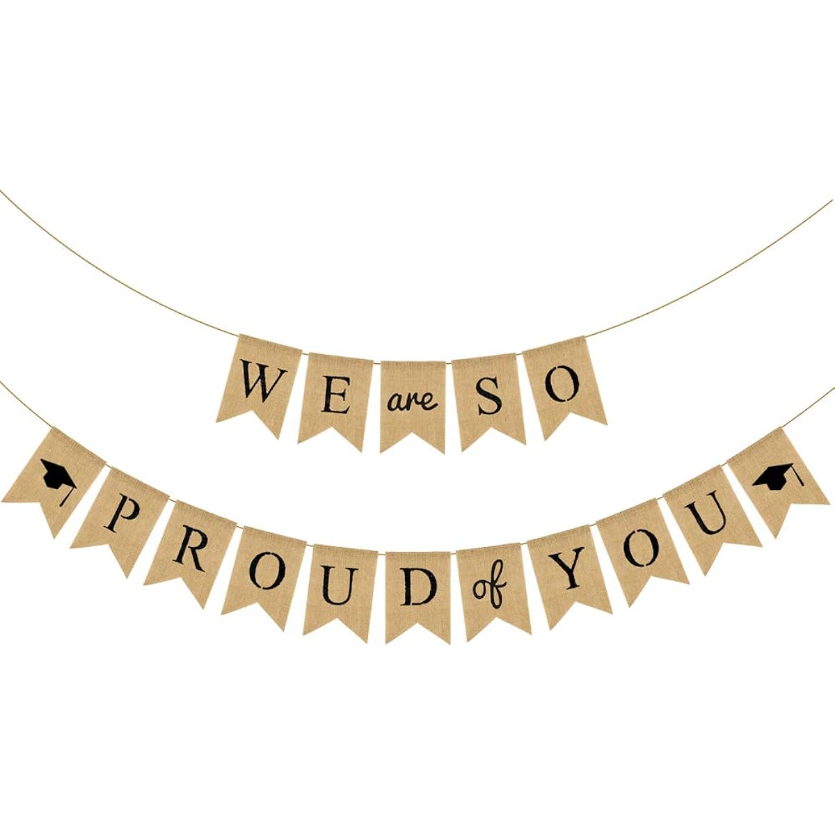 Rainlemon Jute Burlap We are So Proud of You Banner 2019 Graduation Party Decorations Photo Booth Backdrop